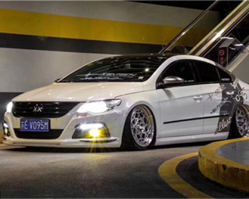 White Volkswagen CC Bagged low-slung allure